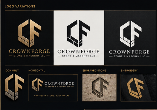 Crownforge logo and brand system